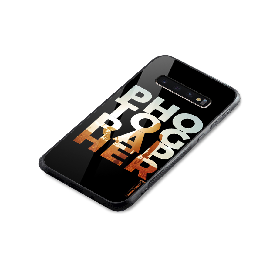 Photographer Typography Glass Back Case for Galaxy S10 Plus