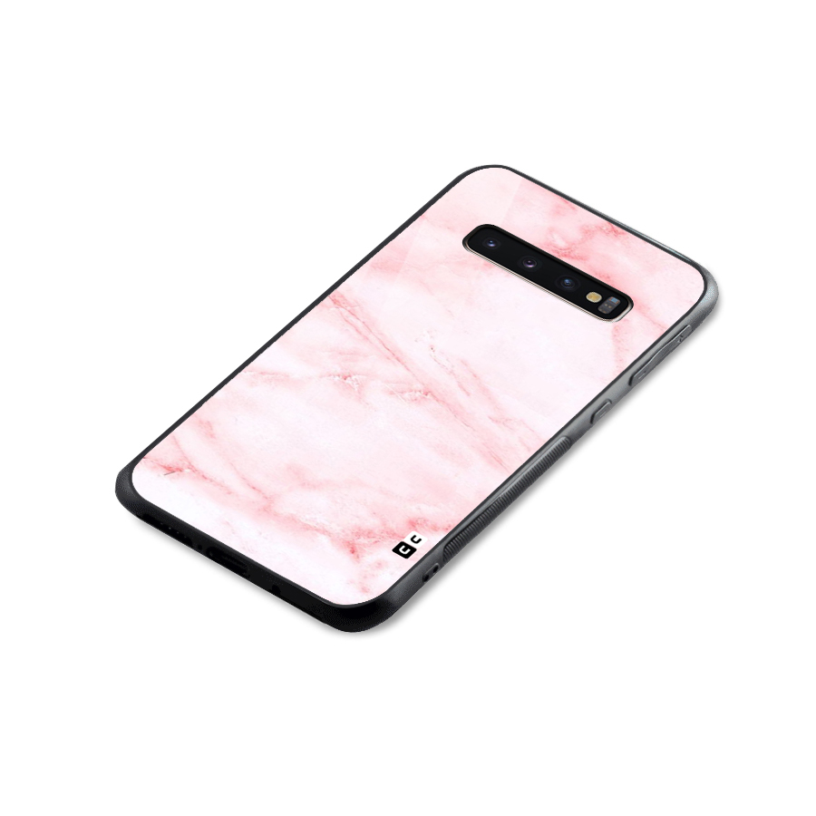 Pink Marble Print Glass Back Case for Galaxy S10 Plus