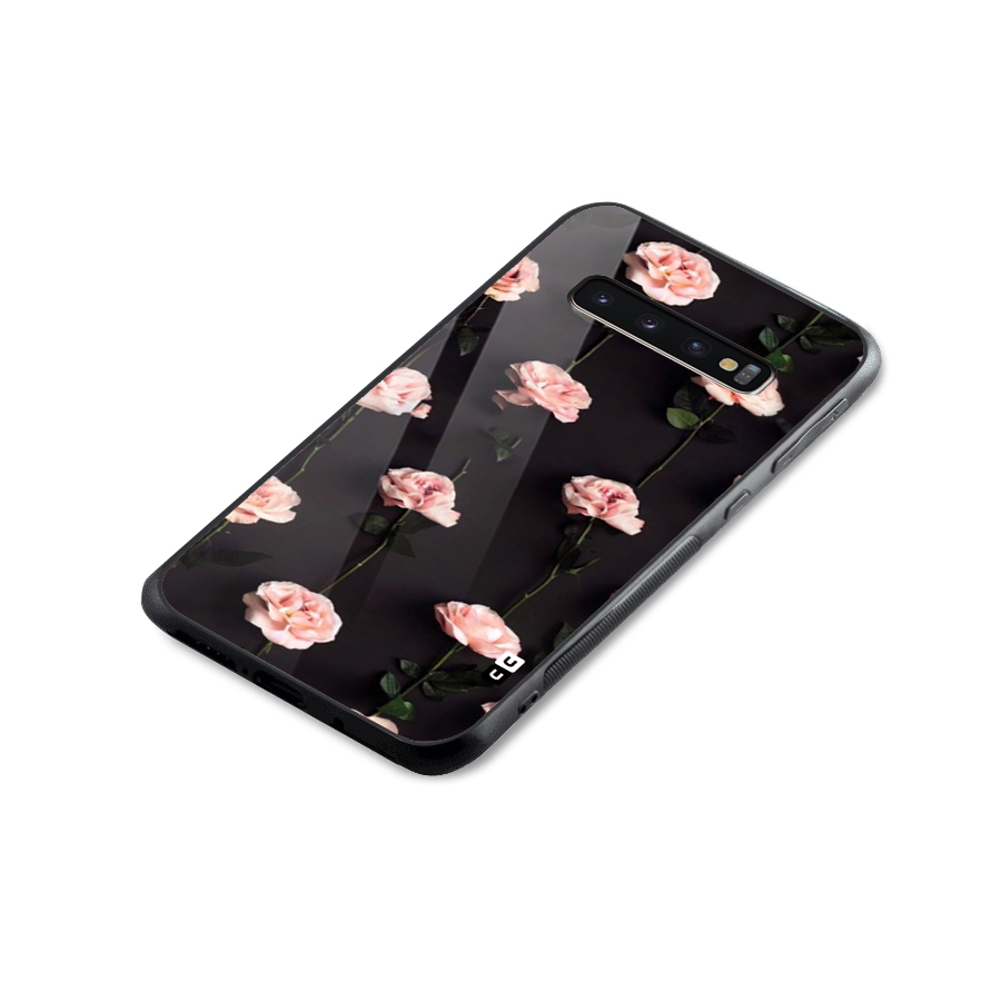 Pink Roses Glass Back Case for Galaxy S10 Plus
