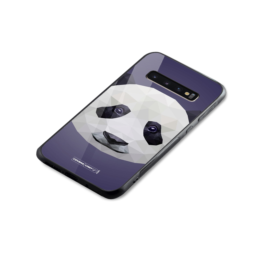 Polygon Panda Glass Back Case for Galaxy S10 Plus