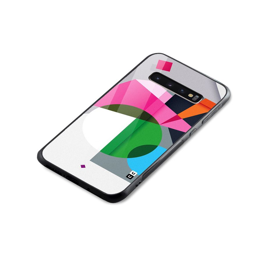 Polygons Cute Pattern Glass Back Case for Galaxy S10 Plus
