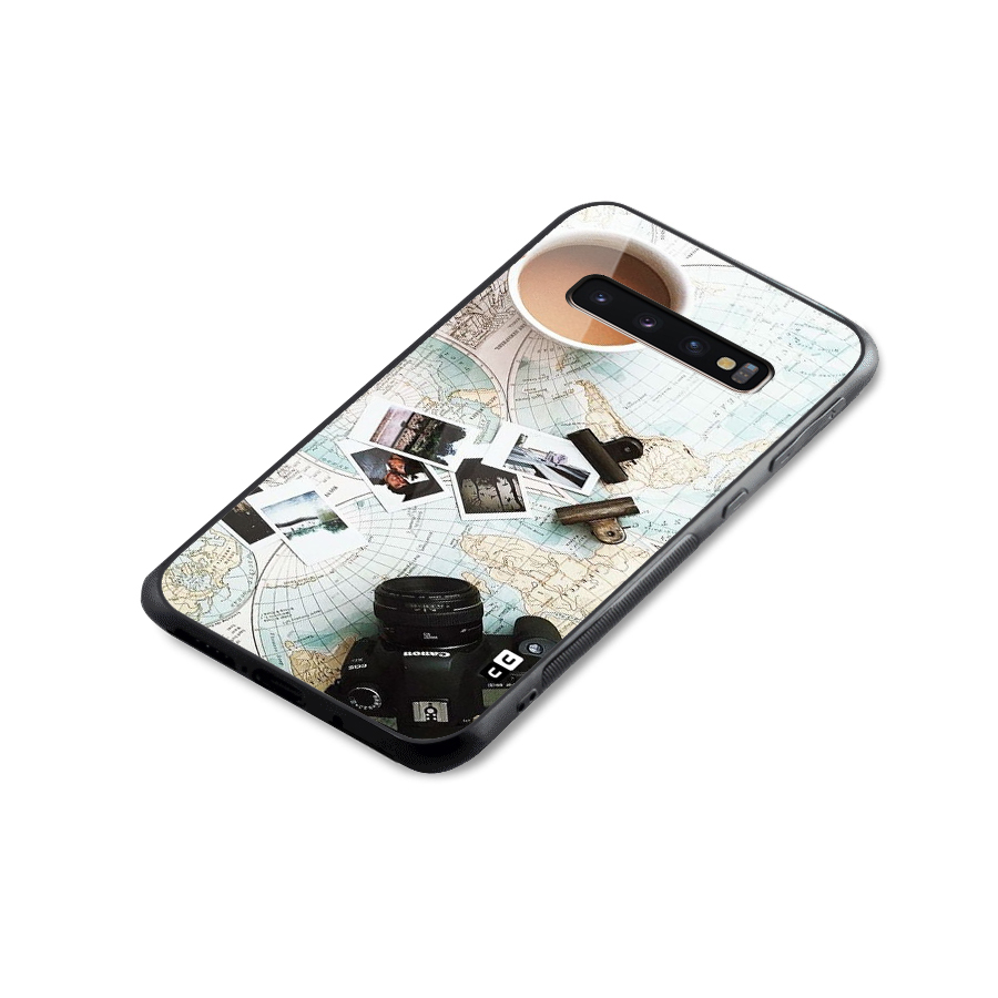 Post Stamps Travel Glass Back Case for Galaxy S10 Plus