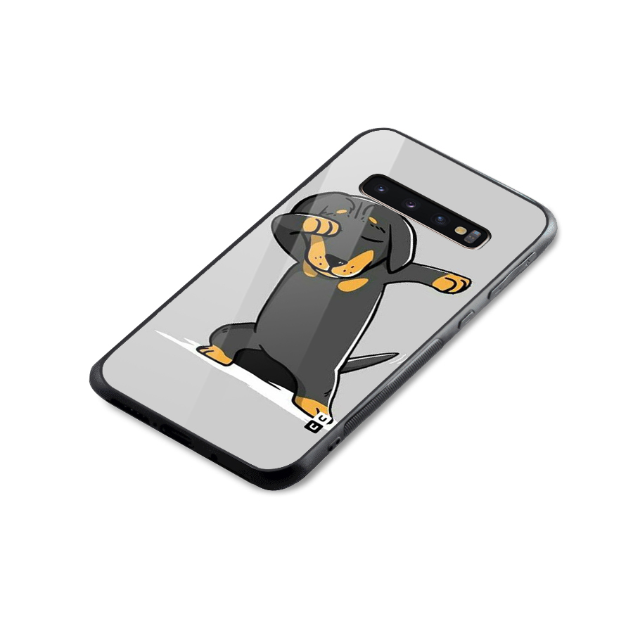 Puppy Dab Glass Back Case for Galaxy S10 Plus