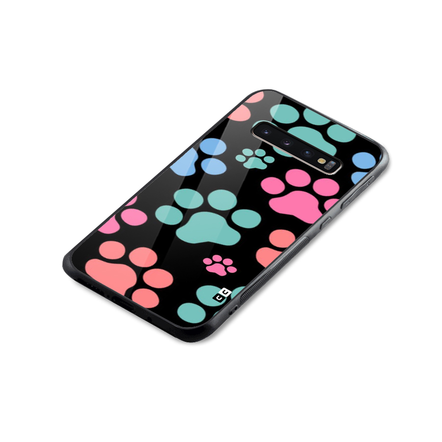 Puppy Paws Glass Back Case for Galaxy S10 Plus