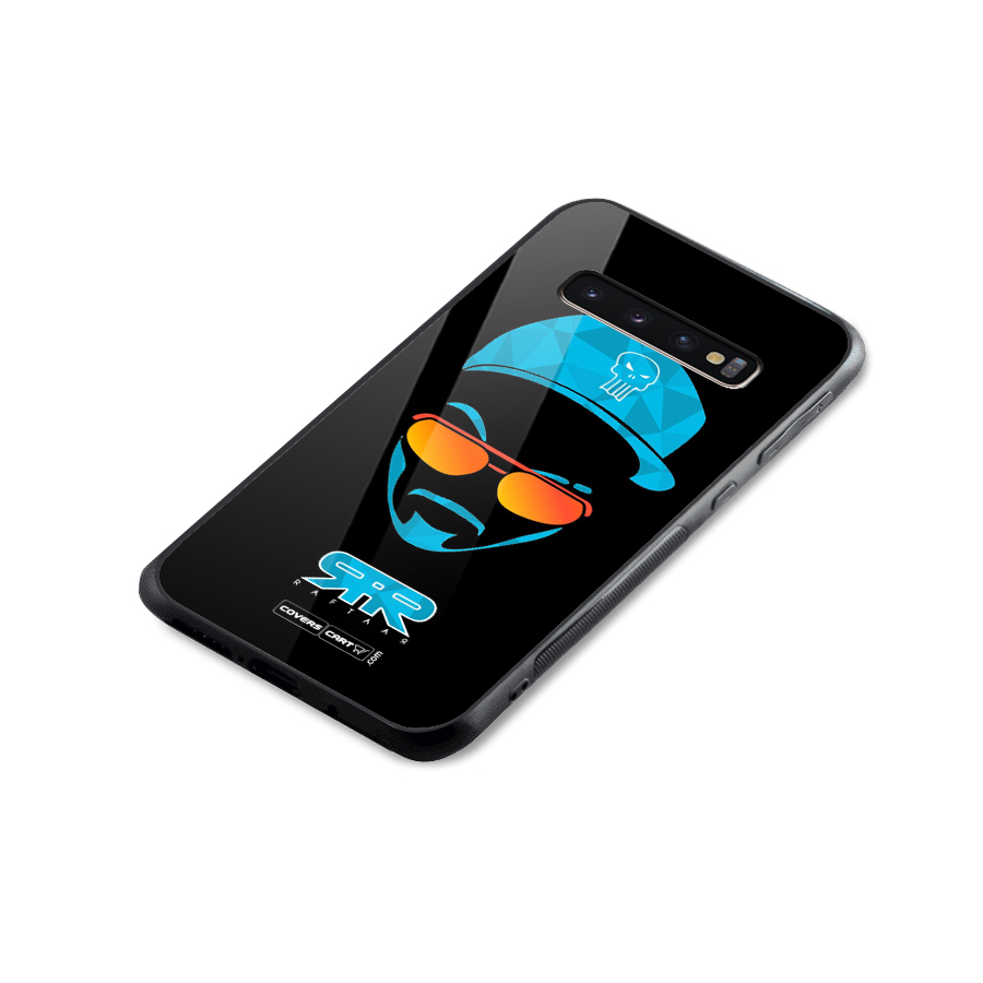 Raftaar Black and Blue Glass Back Case for Galaxy S10 Plus
