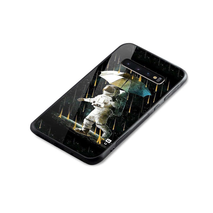 Rain Spaceman Glass Back Case for Galaxy S10 Plus