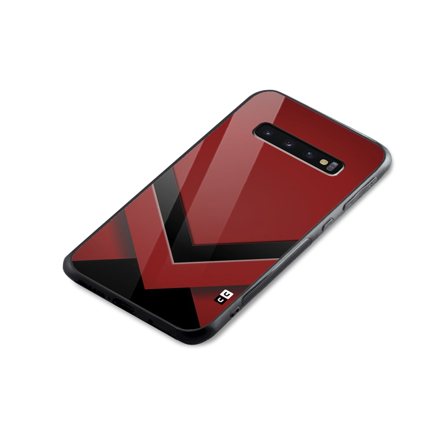 Red Black Fold Glass Back Case for Galaxy S10 Plus
