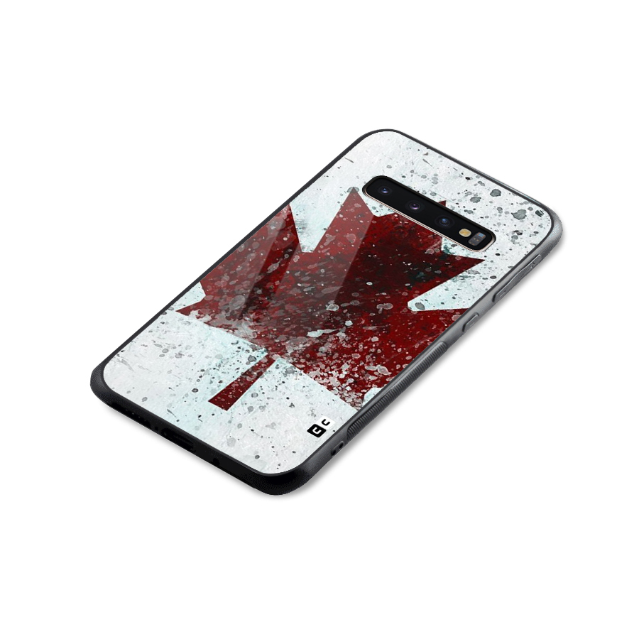 Red Maple Snow Glass Back Case for Galaxy S10 Plus