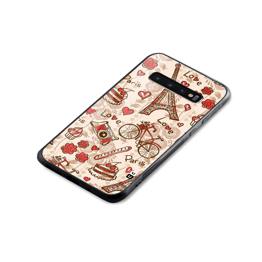 Red Peach City Glass Back Case for Galaxy S10 Plus