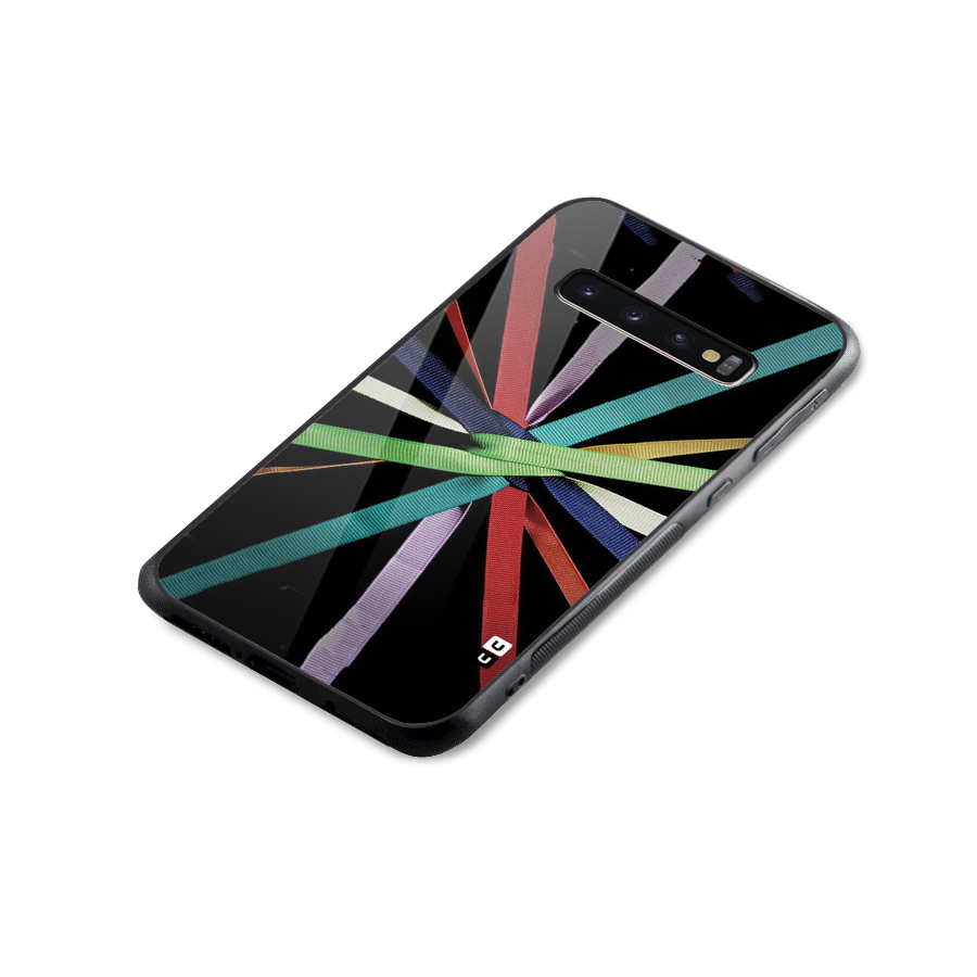 Ribbon Design Glass Back Case for Galaxy S10 Plus