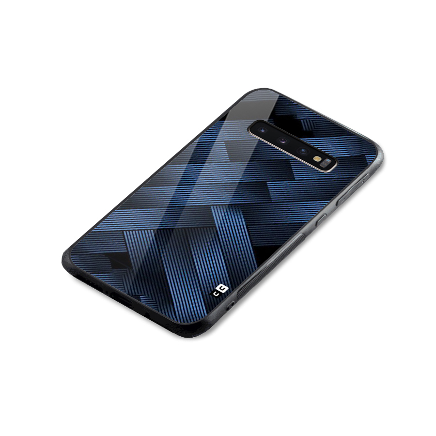 Ribbon Stripes Glass Back Case for Galaxy S10 Plus
