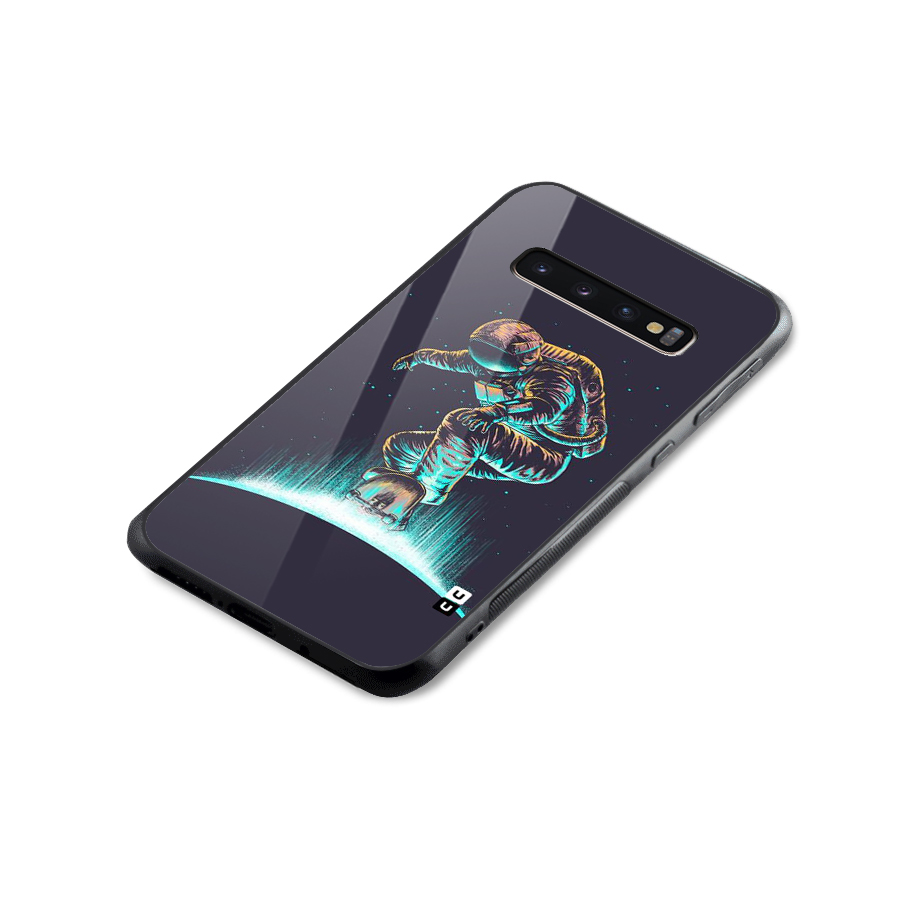 Rolling Spaceman Glass Back Case for Galaxy S10 Plus