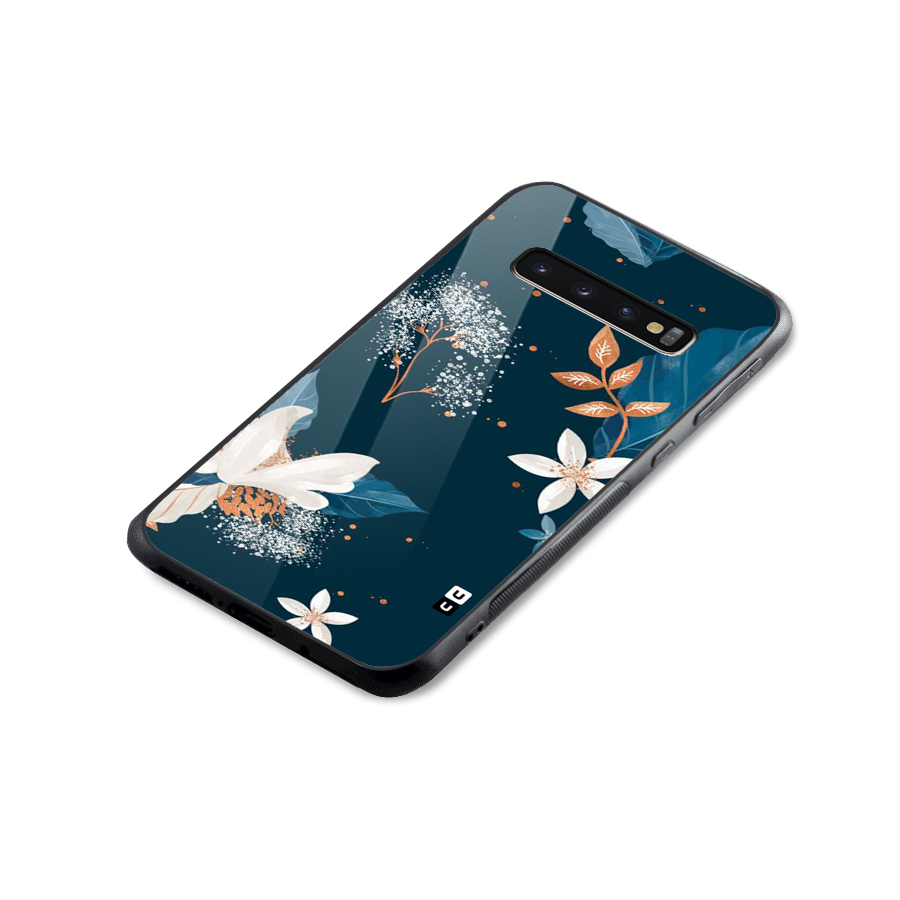 Royal Floral Glass Back Case for Galaxy S10 Plus