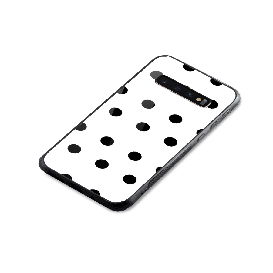 Royal Polka Dots Glass Back Case for Galaxy S10 Plus