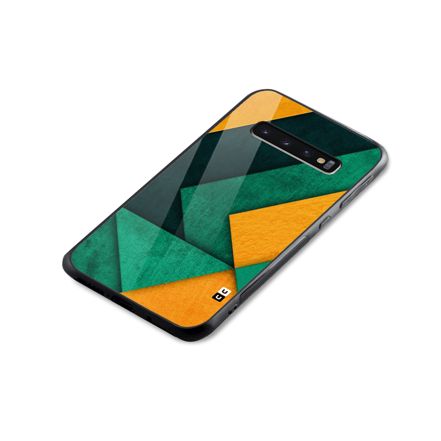Rugged Abstract Stripes Glass Back Case for Galaxy S10 Plus