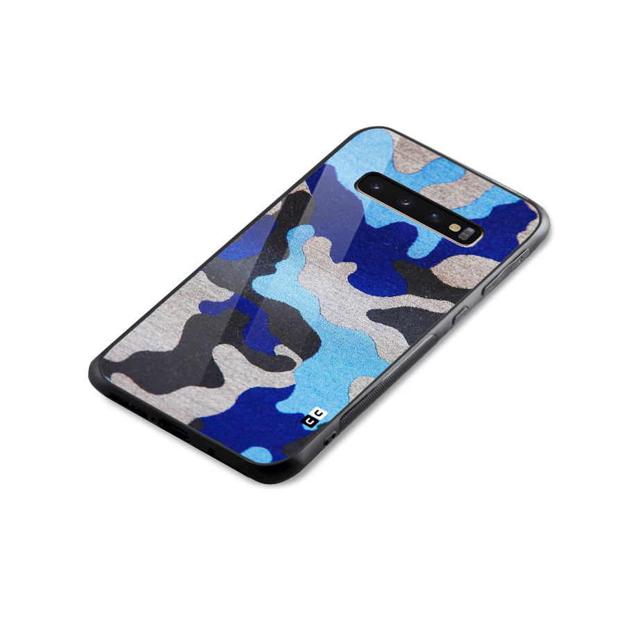 Rugged Camouflage Glass Back Case for Galaxy S10 Plus