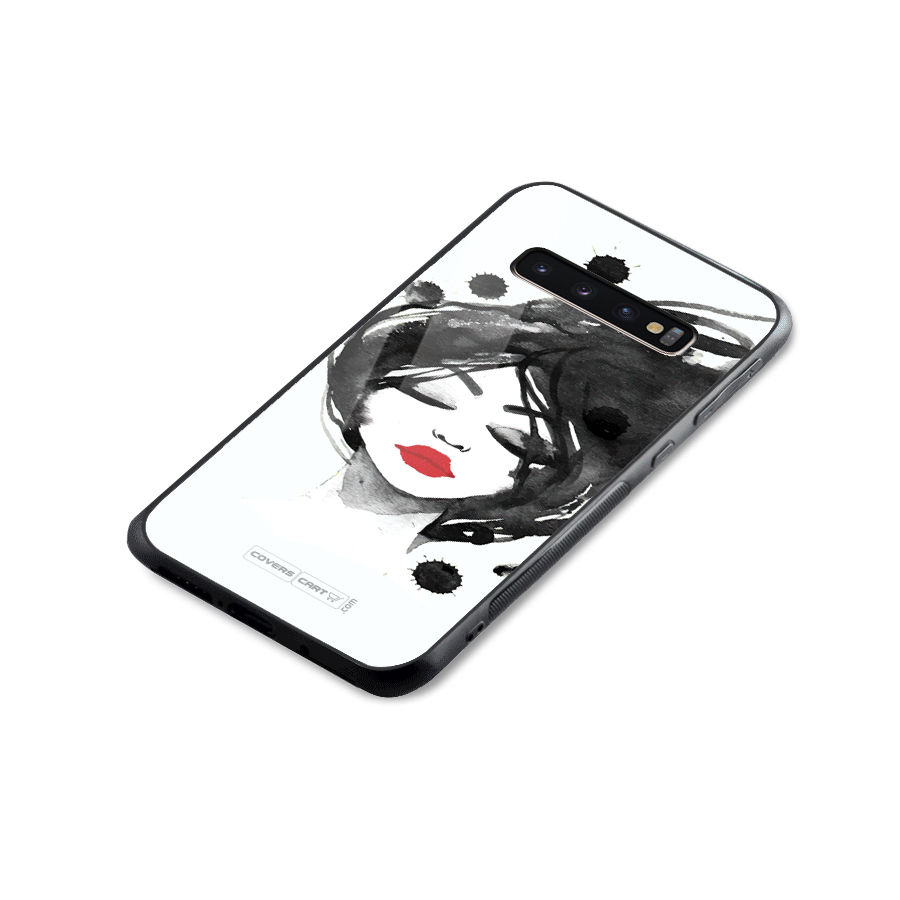 Sassy Girl Glass Back Case for Galaxy S10 Plus
