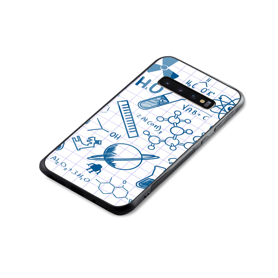 Science Notebook Glass Back Case for Galaxy S10 Plus