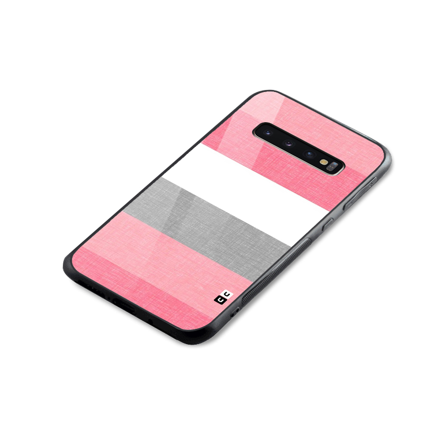 Shades Pink Stripes Glass Back Case for Galaxy S10 Plus