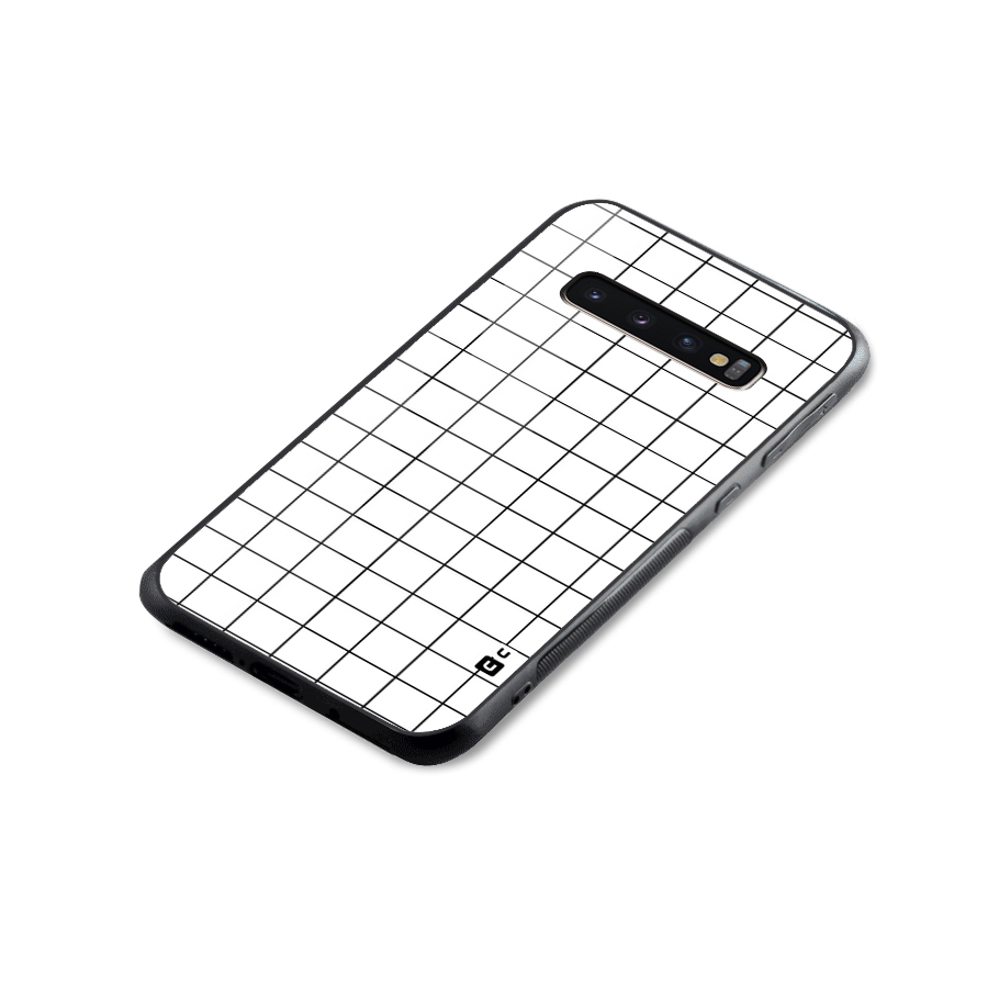 Simple Checks Glass Back Case for Galaxy S10 Plus