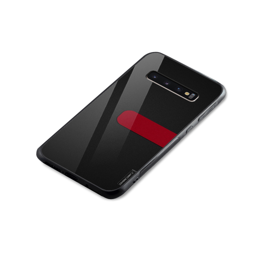 Single Red Stripe Glass Back Case for Galaxy S10 Plus