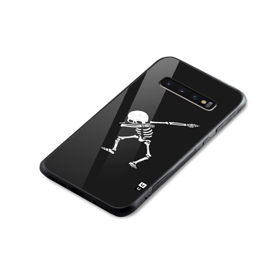 Skeleton Dab White Glass Back Case for Galaxy S10 Plus