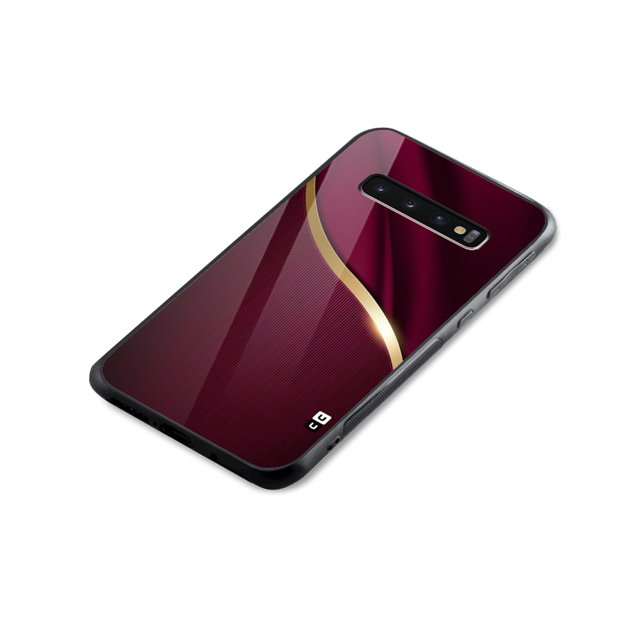 Smooth Maroon Glass Back Case for Galaxy S10 Plus
