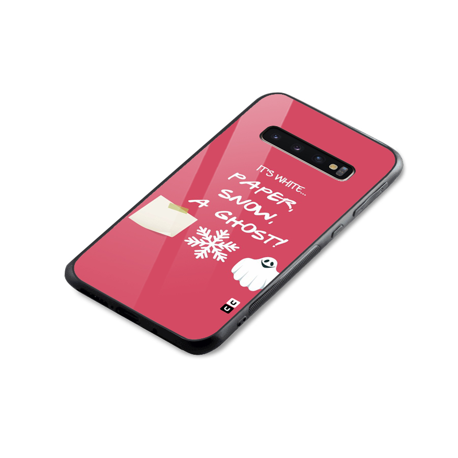 Snow Paper Glass Back Case for Galaxy S10 Plus