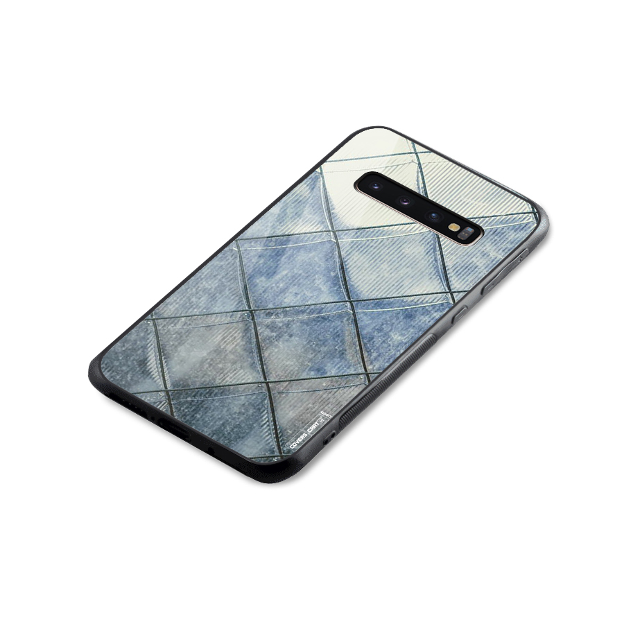 Steel Blue Pattern Glass Back Case for Galaxy S10 Plus