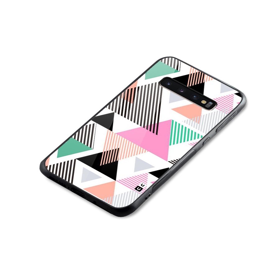Stripes Abstract Colors Glass Back Case for Galaxy S10 Plus
