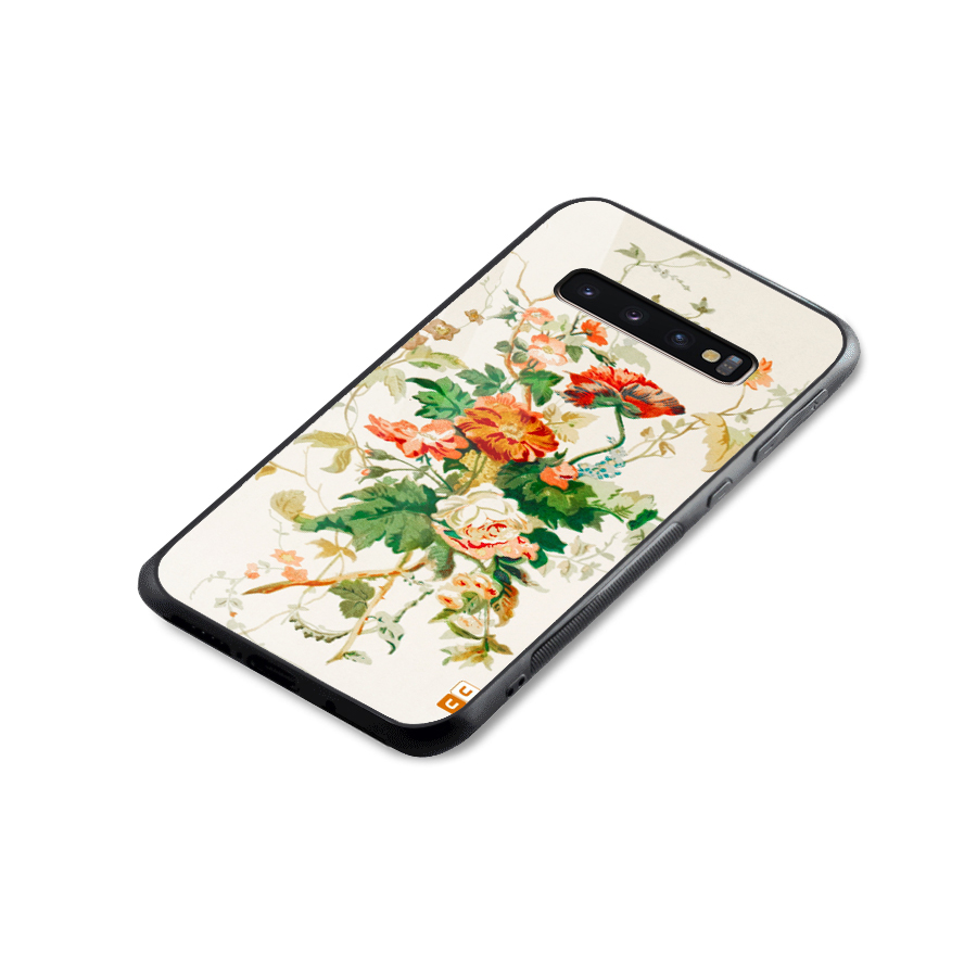 Summer Floral Glass Back Case for Galaxy S10 Plus