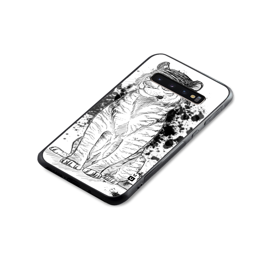 Tiger Wink Glass Back Case for Galaxy S10 Plus