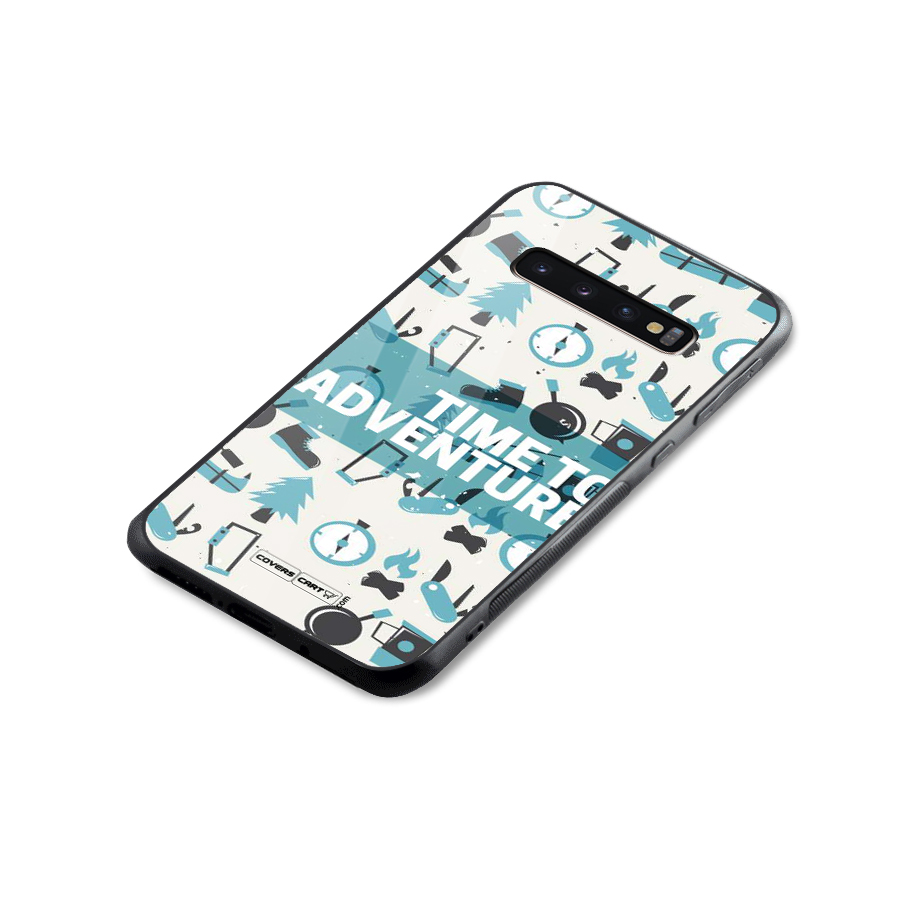 Time To Adventure Blazing Blue Glass Back Case for Galaxy S10 Plus