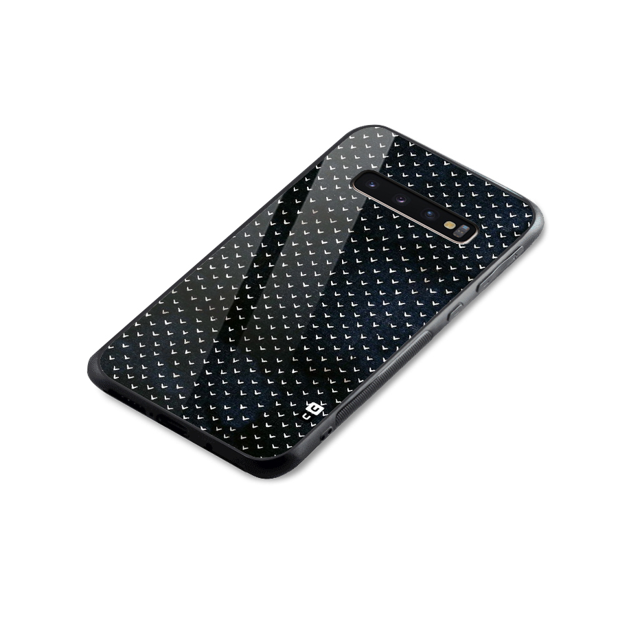 Tiny White Hearts Glass Back Case for Galaxy S10 Plus