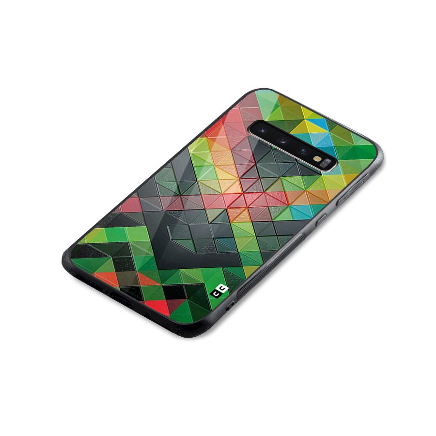 Too Much Colors Pattern Glass Back Case for Galaxy S10 Plus