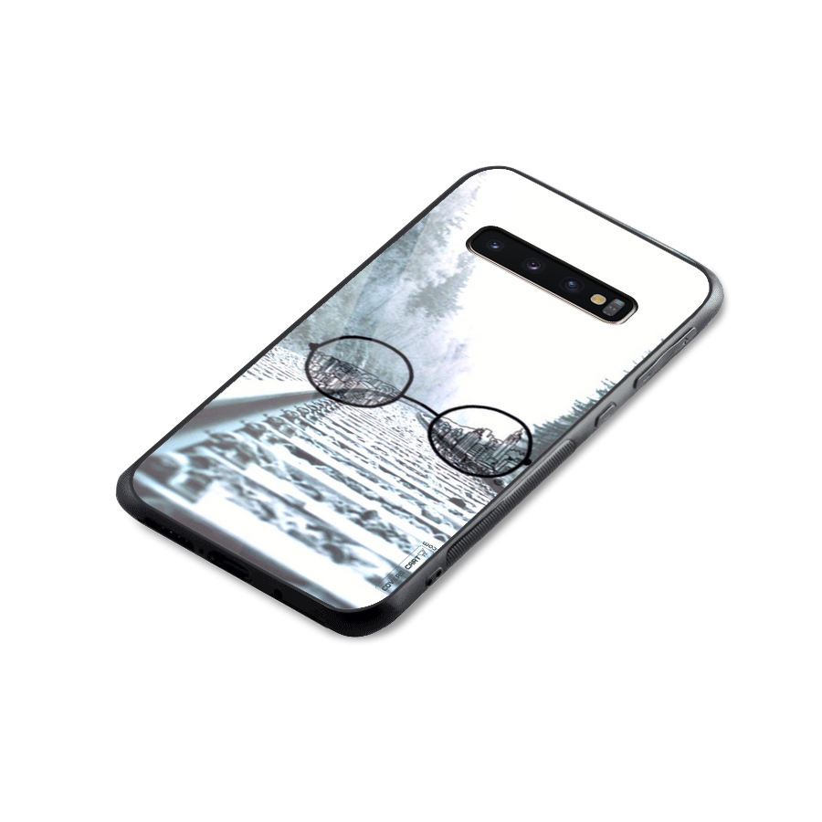 Tracks And Specs Glass Back Case for Galaxy S10 Plus