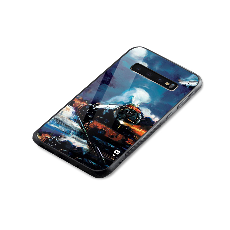 Train Art Glass Back Case for Galaxy S10 Plus