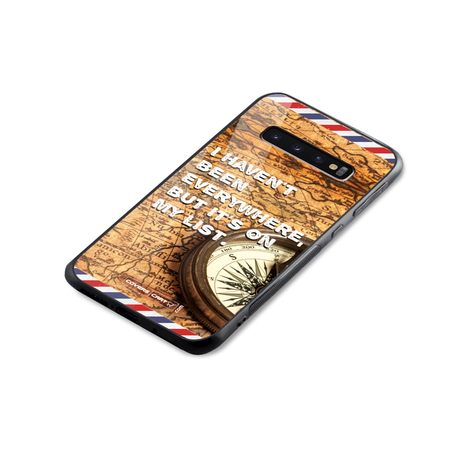 Travel Map Glass Back Case for Galaxy S10 Plus