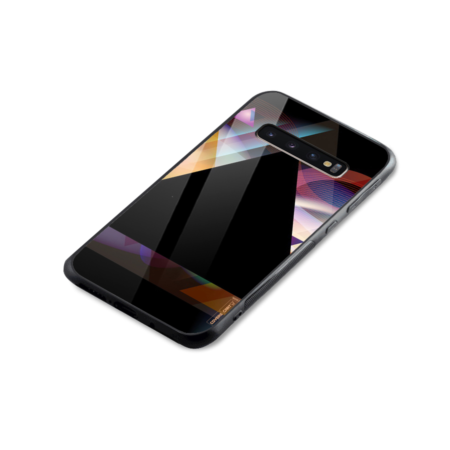 Triangle Black Abstract Glass Back Case for Galaxy S10 Plus