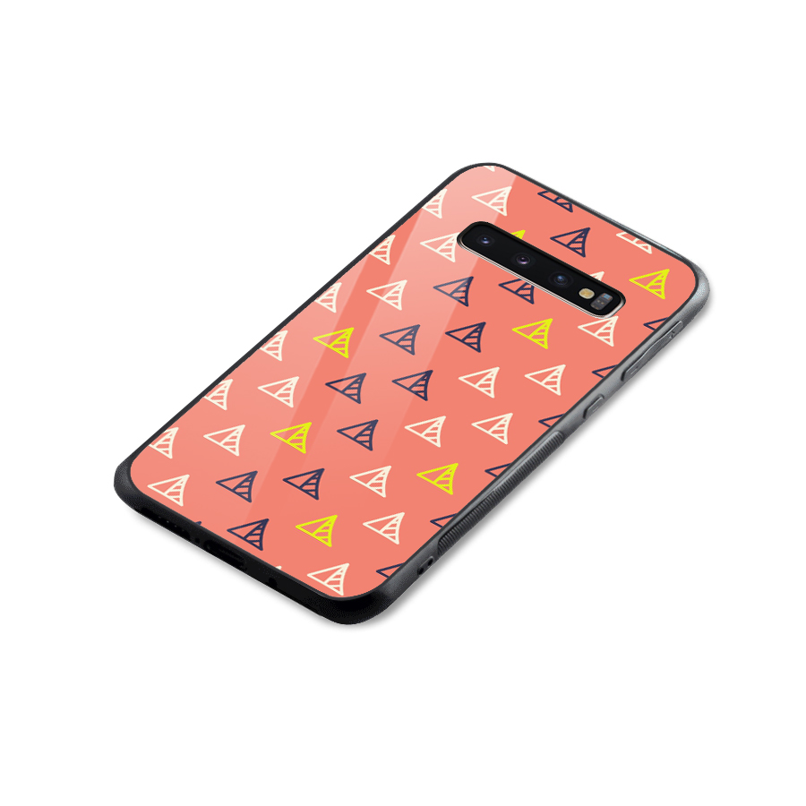 Triangular Boho Pattern Glass Back Case for Galaxy S10 Plus