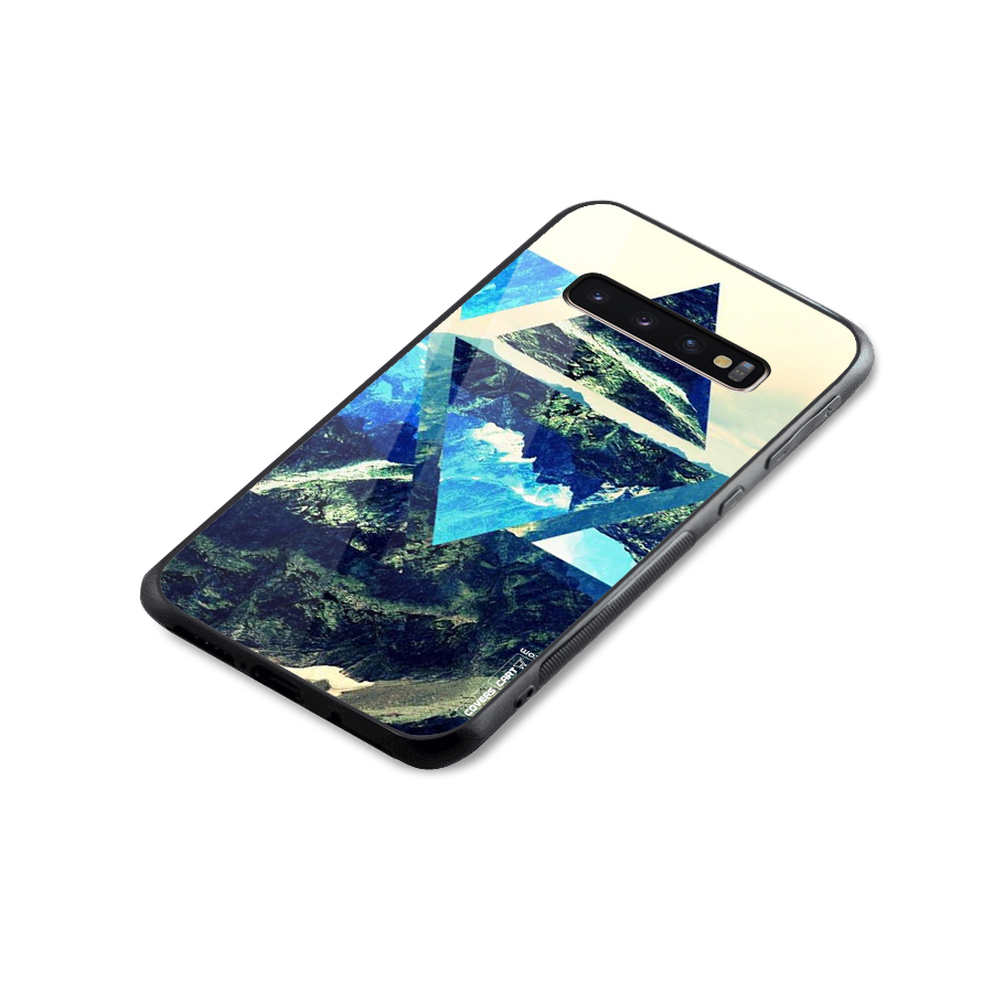 Triangular View Glass Back Case for Galaxy S10 Plus