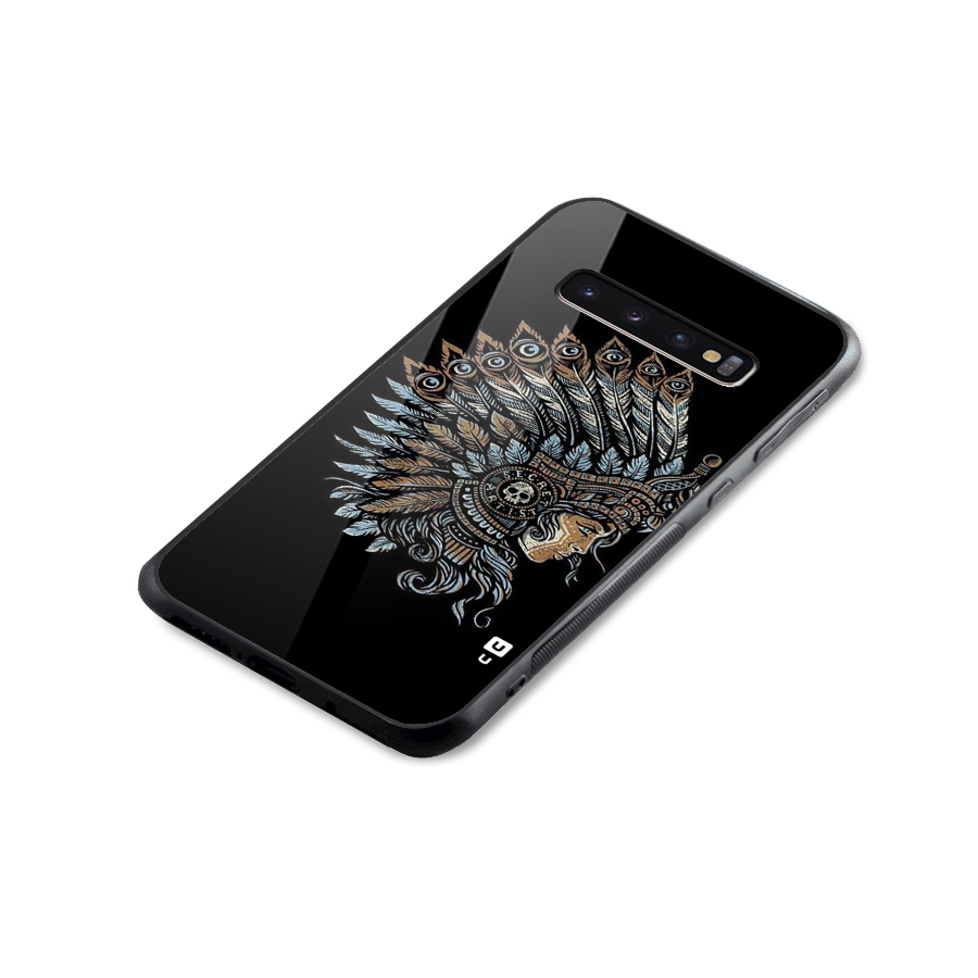 Tribal Design Glass Back Case for Galaxy S10 Plus