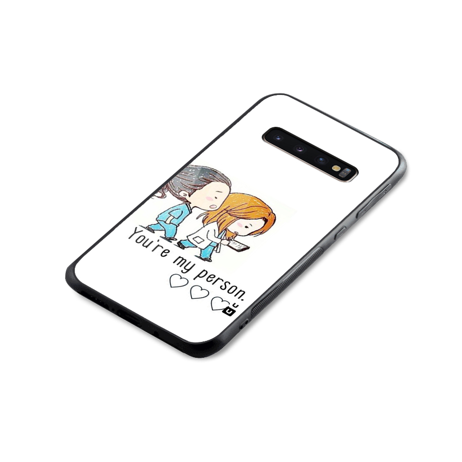 Two Friends In Coat Glass Back Case for Galaxy S10 Plus