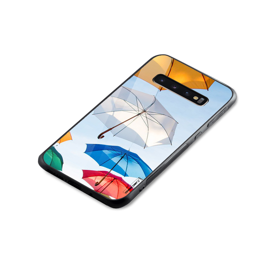 Umbrella Sky Glass Back Case for Galaxy S10 Plus