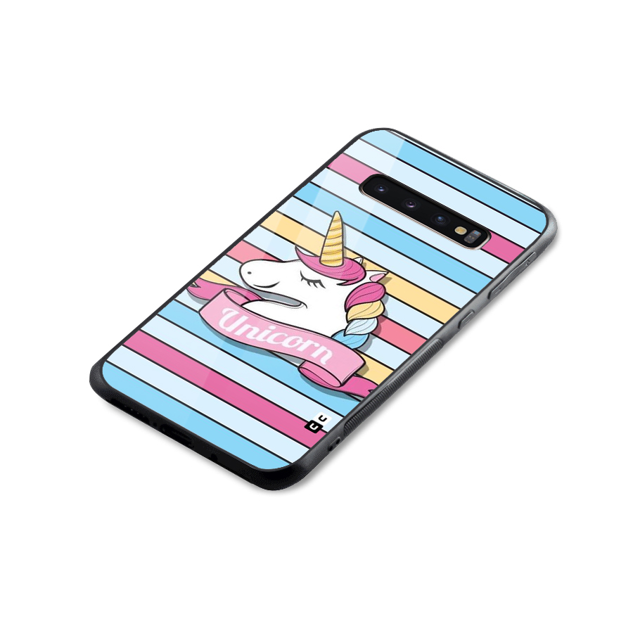 Unicorn Stripes Glass Back Case for Galaxy S10 Plus