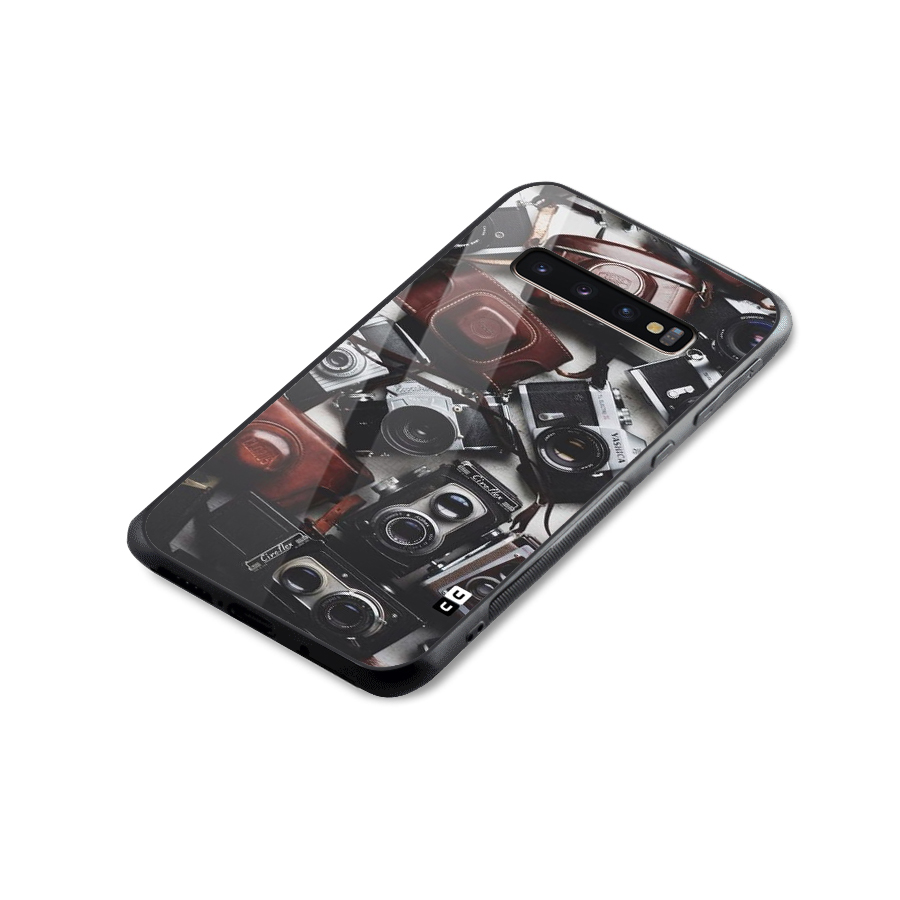 Vintage Beauty Shutter Glass Back Case for Galaxy S10 Plus