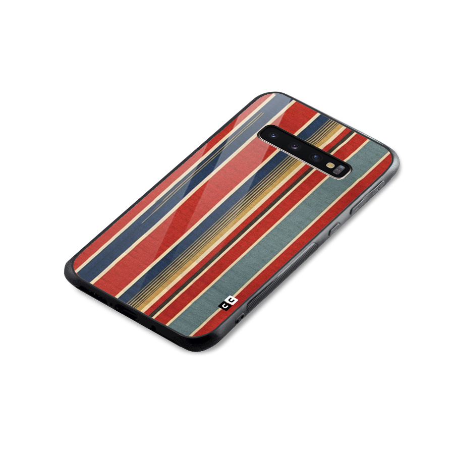Vintage Disort Stripes Glass Back Case for Galaxy S10 Plus