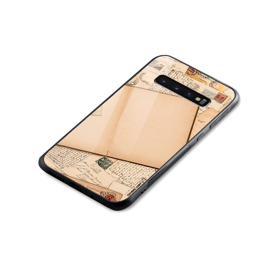 Vintage Journal Glass Back Case for Galaxy S10 Plus