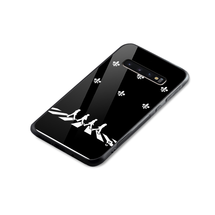 Walking Four Glass Back Case for Galaxy S10 Plus