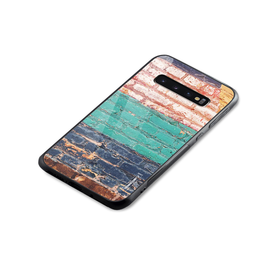 Wall Grafitty Glass Back Case for Galaxy S10 Plus